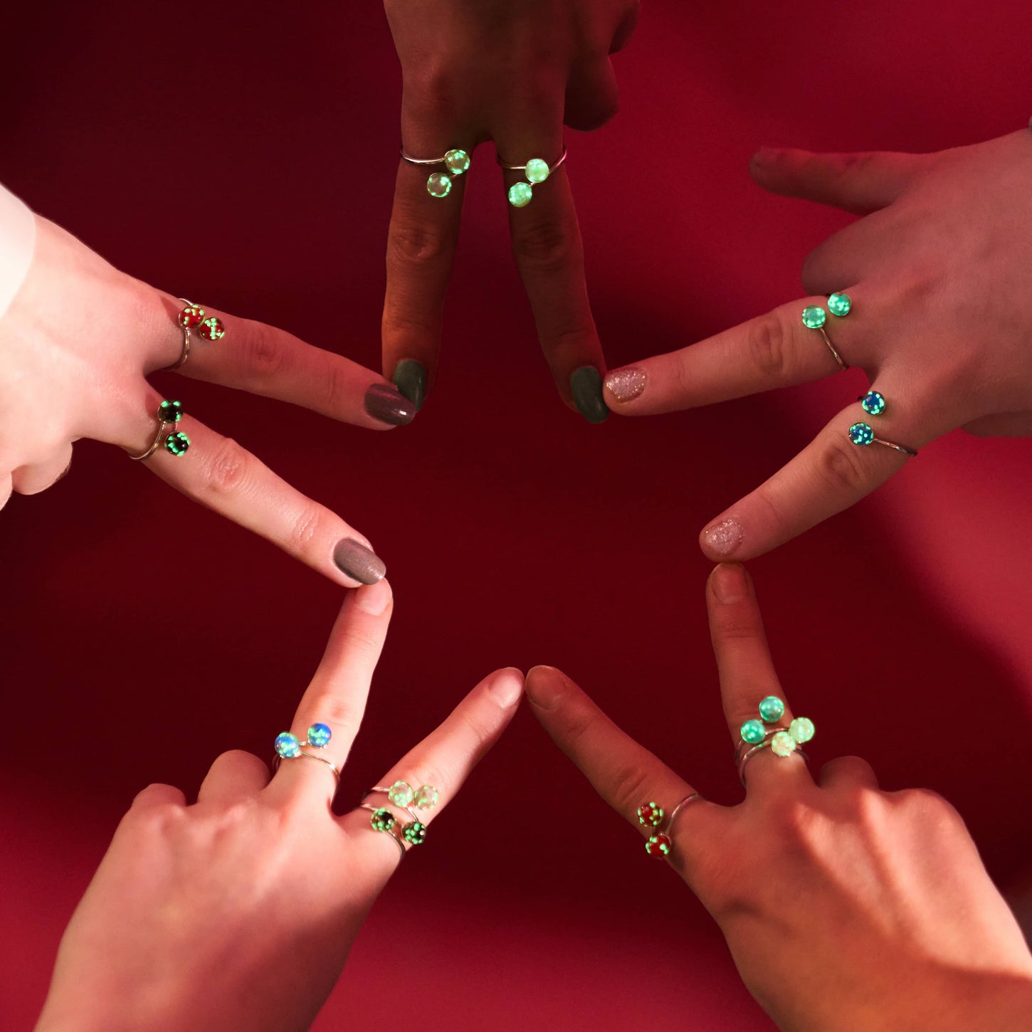 FIREFLY GLASS INFINITY HELIX RINGS
